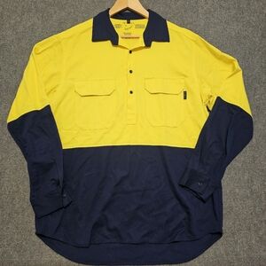 Enviro Vis Safety Polo Shirt Mens L Visibility Reflective Workwear 100% BAMBOO